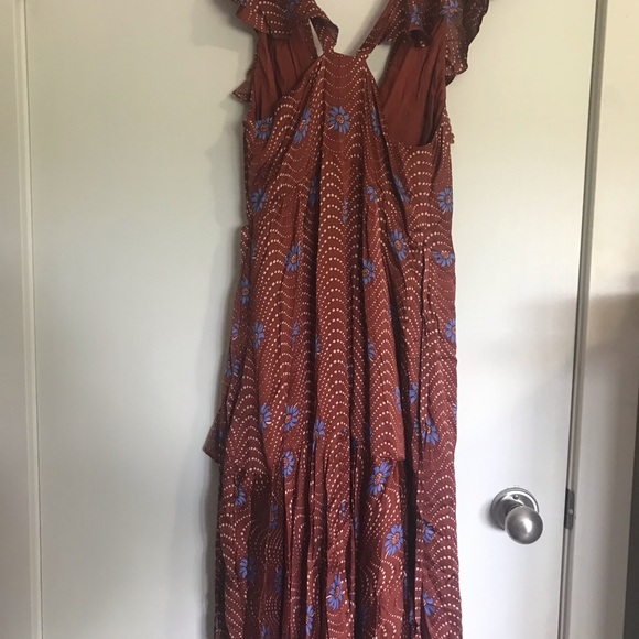 Anthropologie Ruffle-Sleeve Wrap Maxi dress - Picture 4 of 5